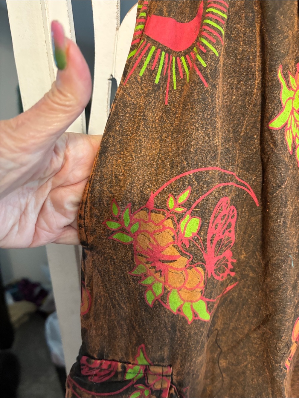 Brown Floral Cargo Jogger Pants - Picture 3 of 7